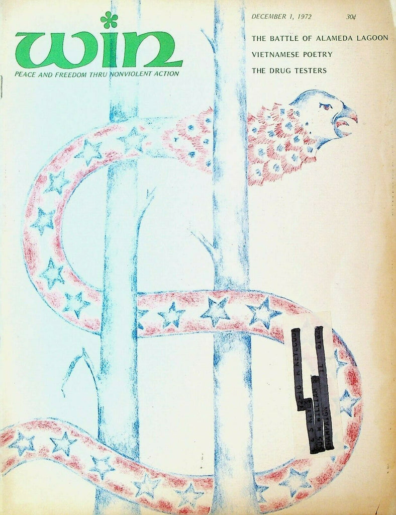 Win Magazine December 1 1972 Alameda Lagoon Drug Testers Vietnam
