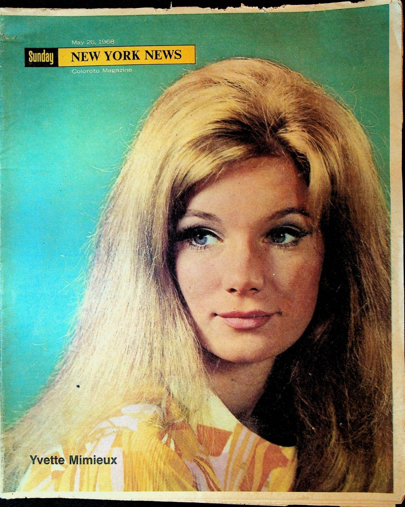 New York News Coloroto May 26 1968 Yvette Mimieux Mickey Mantle Neil Simon