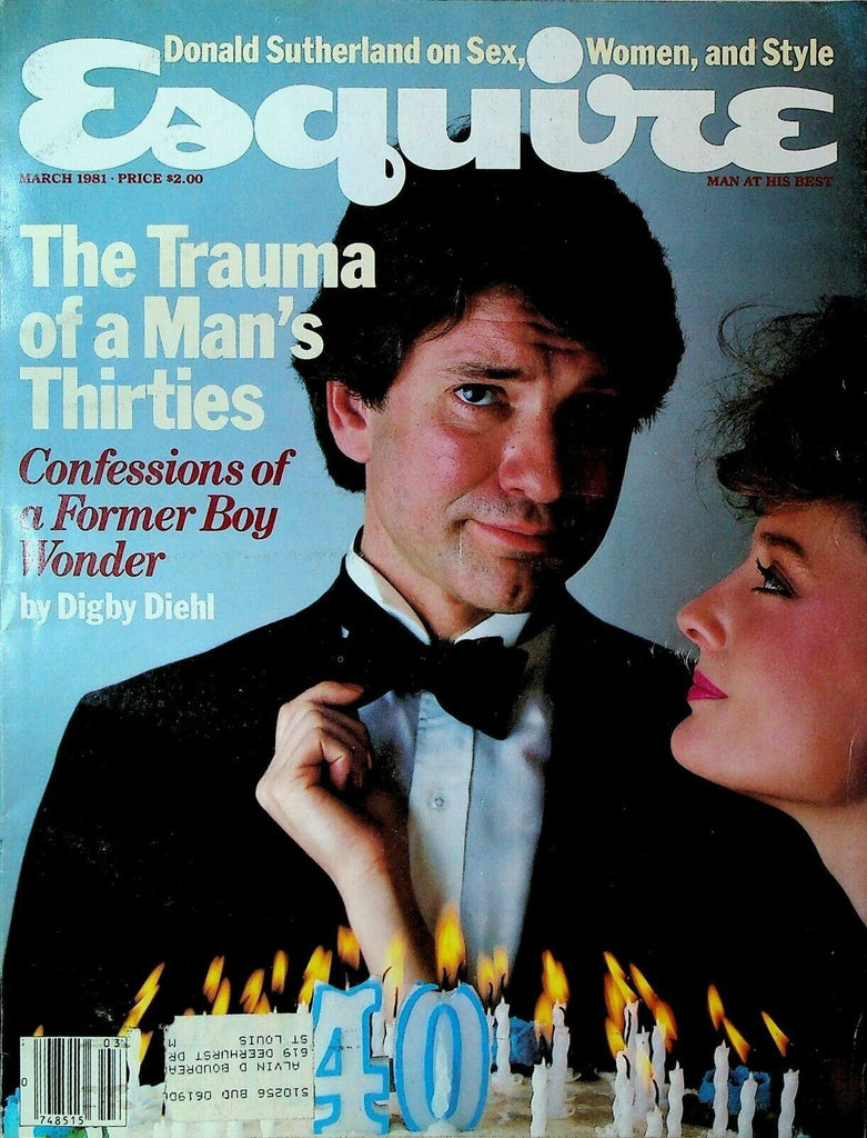 Esquire Magazine March 1981 Mickey Mantle Donald Sutherland Michelle Phillips