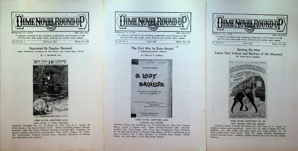 Dime Novel Round Up 1987 Lot of 6 Issues Oliver Optic Louisa May Alcott