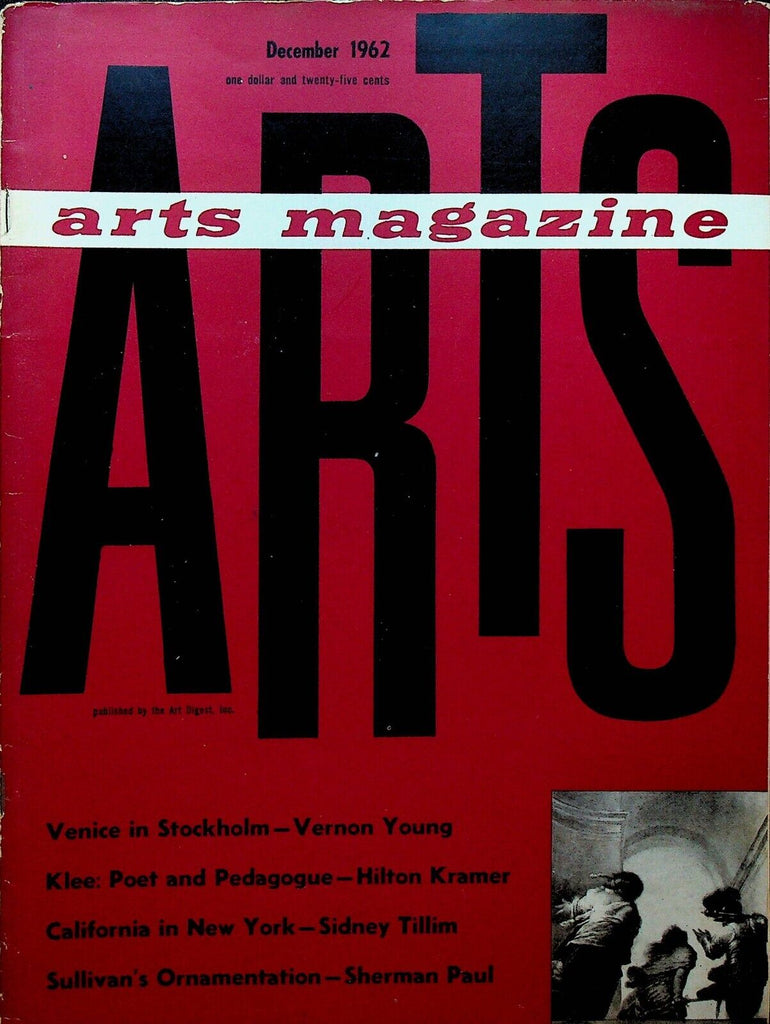 Arts Magazine December 1962 Jules Pascin Paul Klee Vernon Young Sherman Paul