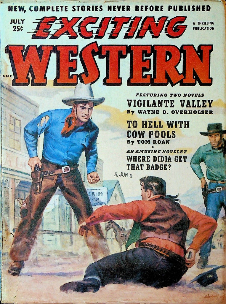 Exciting Western Pulp July 1952 Tom Roan Wayne D Overholser Max Kesler