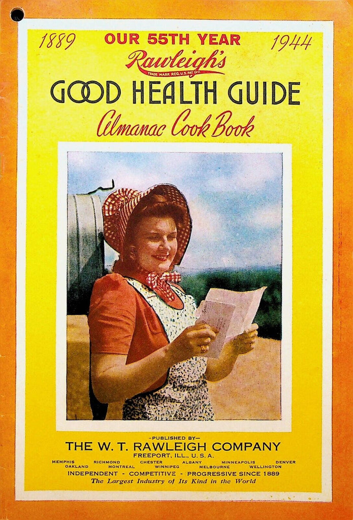WT Rawleigh's Good Health Guide Almanac Cook Book 1944 WWII Freeport Illinois