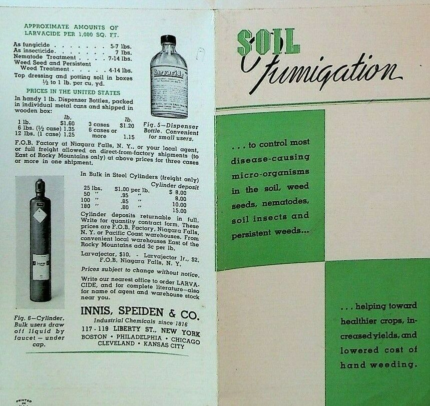 Soil Fumigation Brochure Innis Speiden & Co Agriculture 1930s