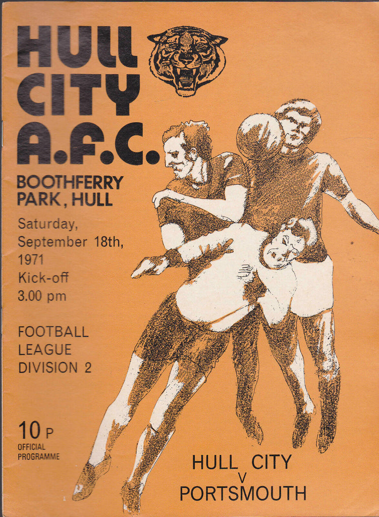 Hull City Tigers Official Programme v Portsmouth September 18 1971