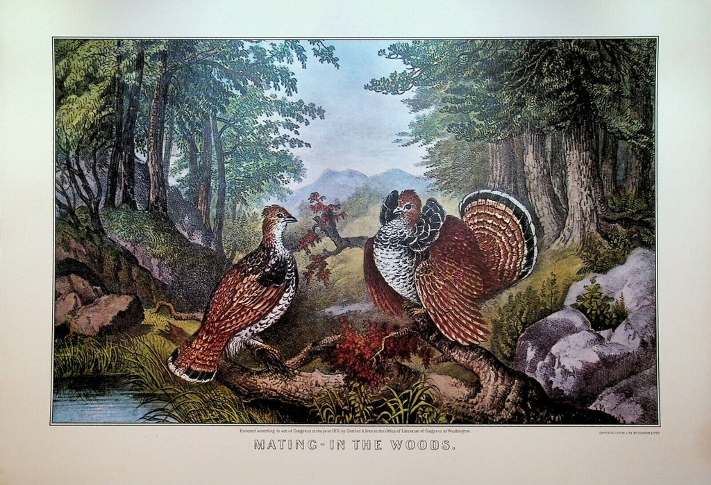Currier & Ives Calendar Topper 1971 Mating in the Woods