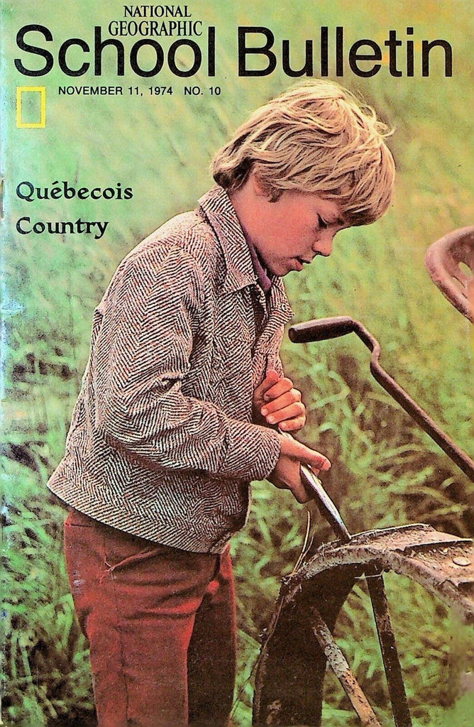 National Geographic School Bulletin November 11 1974 Quebec Australia Football