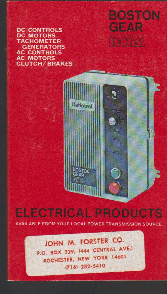 Boston Gear Catalog Electrical Products EP78 1978