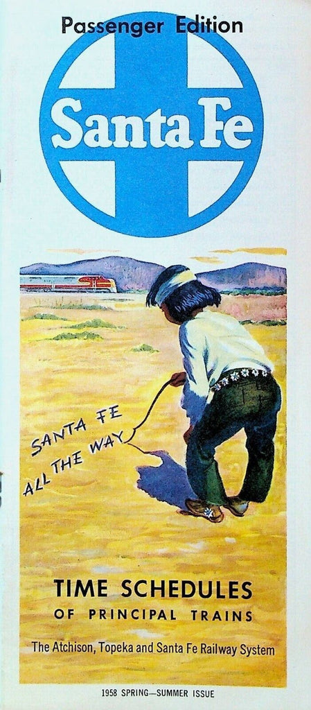 Santa Fe Principal Train Time Schedule Passenger Edition Spring 1958
