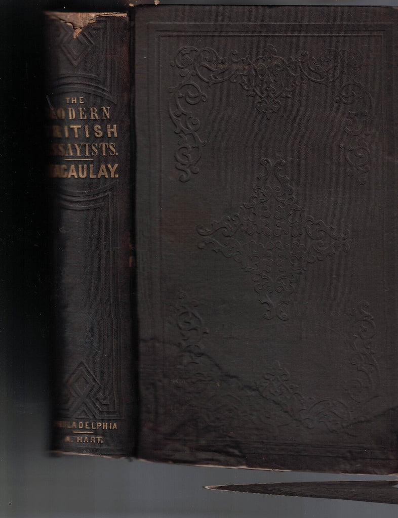 Modern British Essayists Volume 1 T Babington Macaulay 1852 Milton Machiavelli