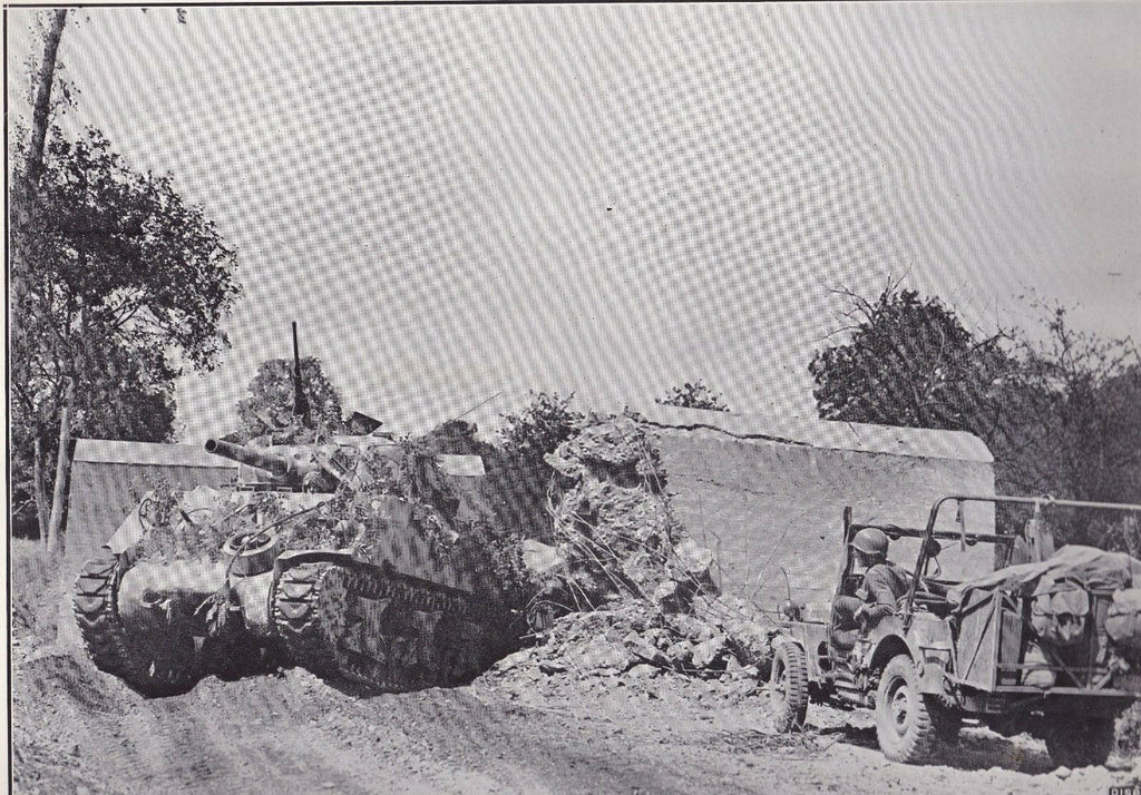 US Tank Smashing Roadblock Brittany WWII Dispatch Photo News Service