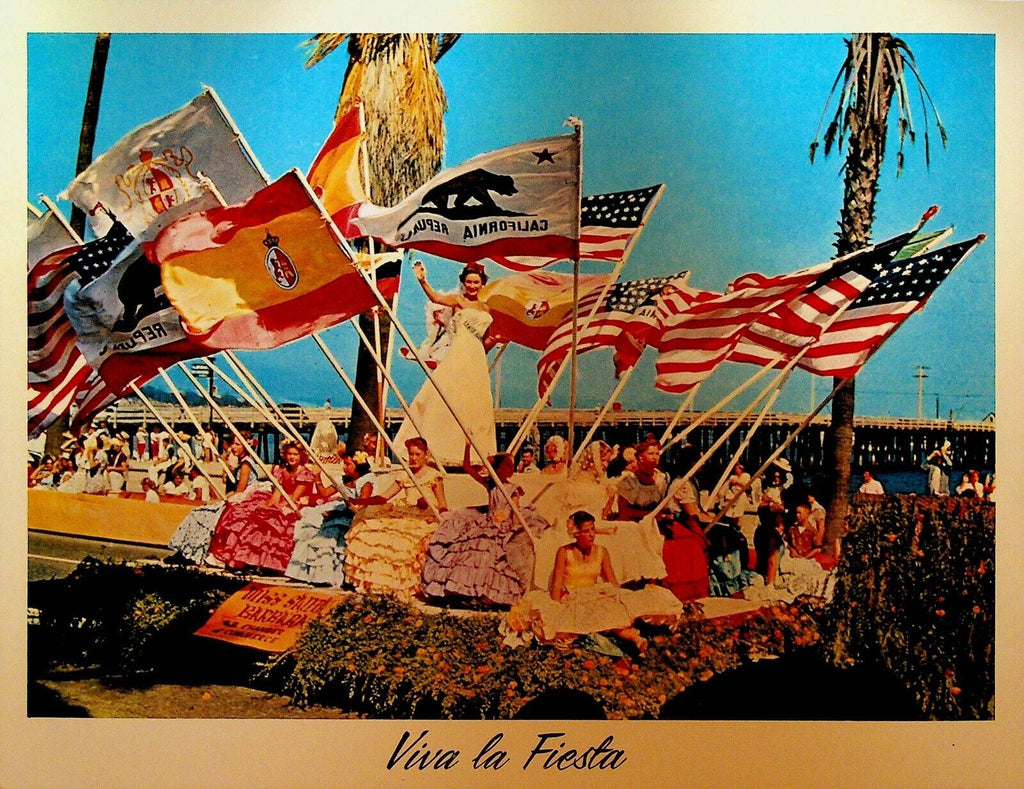 Viva La Fiesta Souvenir Folder With Mailer Santa Barbara California 1950s