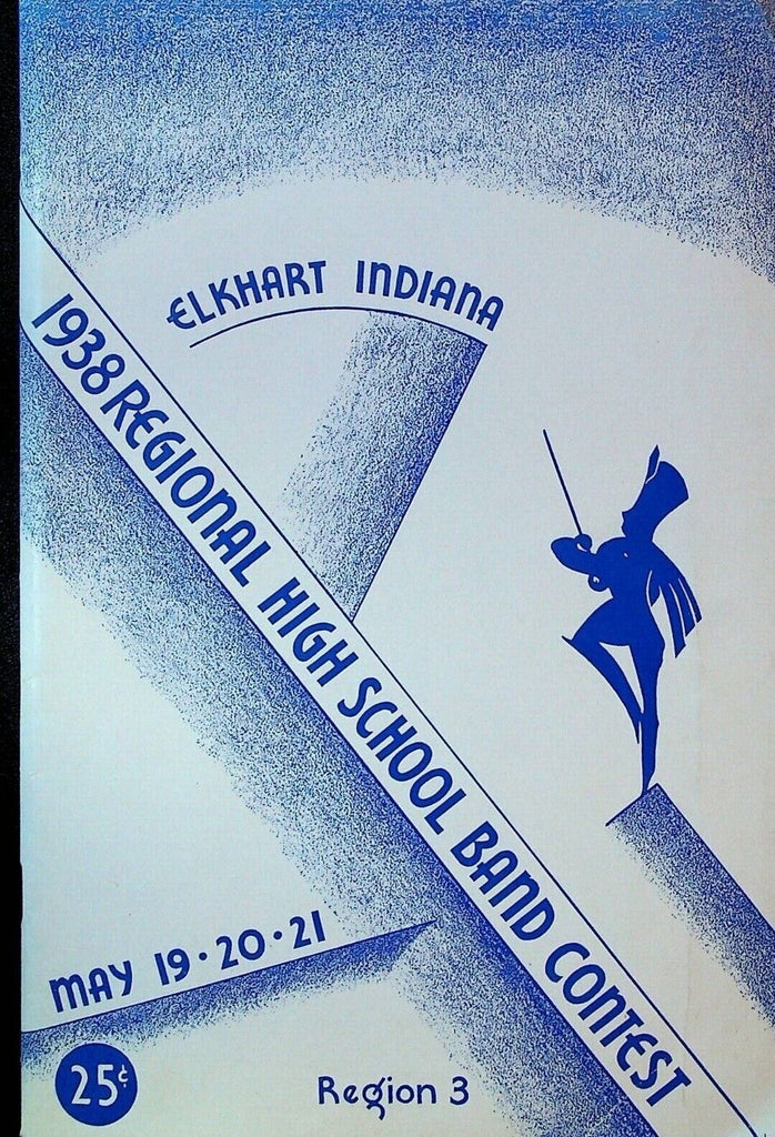 Elkhart Indiana 1938 Regional High School Band Contest Program