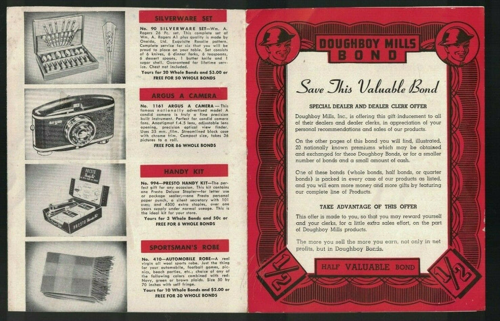 Doughboy Cereal 1942 Premium Catalog Doughboy Mills Camera Radio Lighter