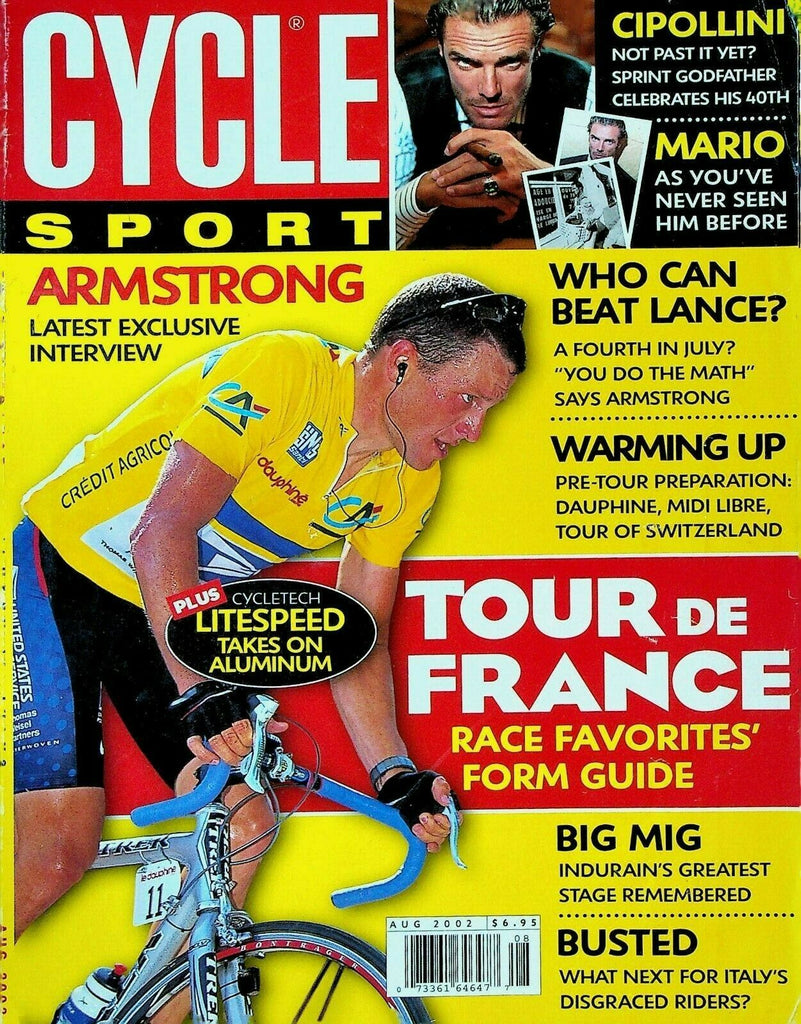 Cycle Sport Magazine August 2002 Lance Armstrong Mario Cipollini Joseba Beloki