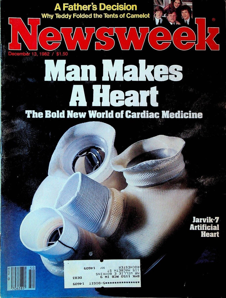 Newsweek Magazine December 13 1982 Jarvik-7 Artificial Heart Ted Kennedy Gandhi