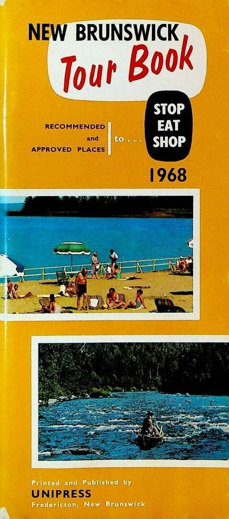 New Brunswick Tour Book Canada 1968 Recommended Places to Stop Eat Shop