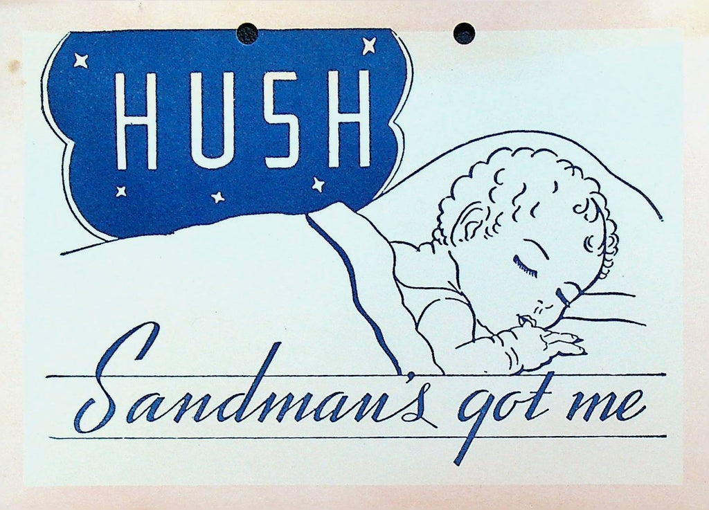 Baby Diaper Service Door Hanger Hush Sandman's Got Me Adorable 1950s Rochester
