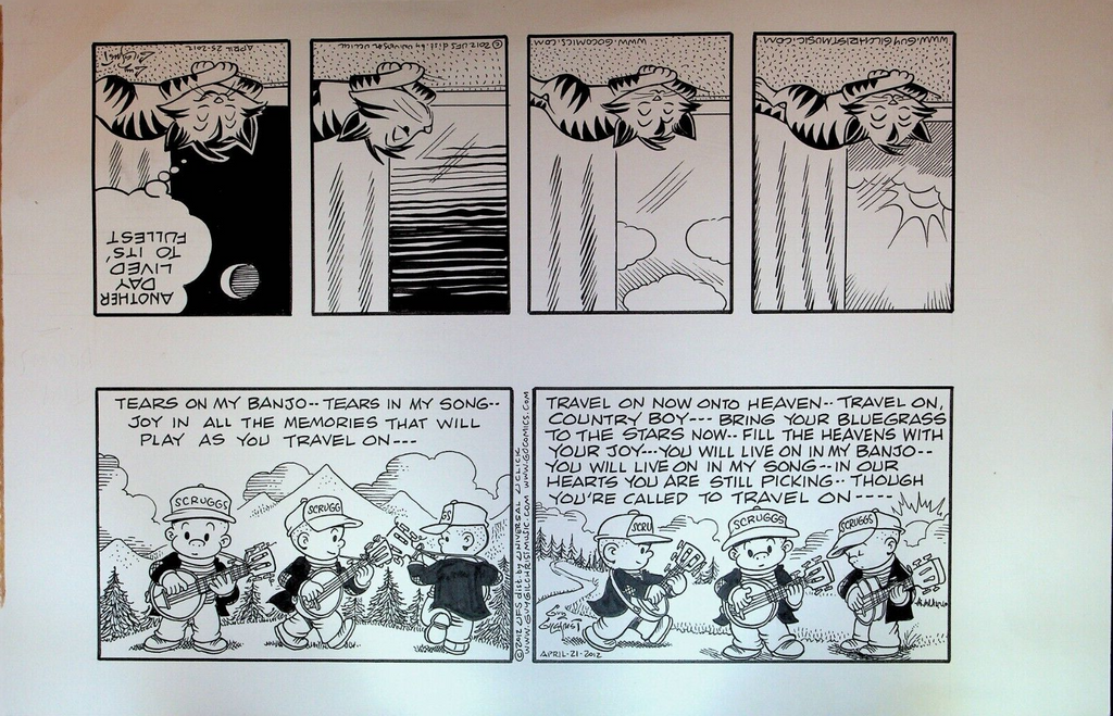 Nancy Comic Strip Original Art Guy Gilchrist April 2012 Earl Scruggs Bluegrass