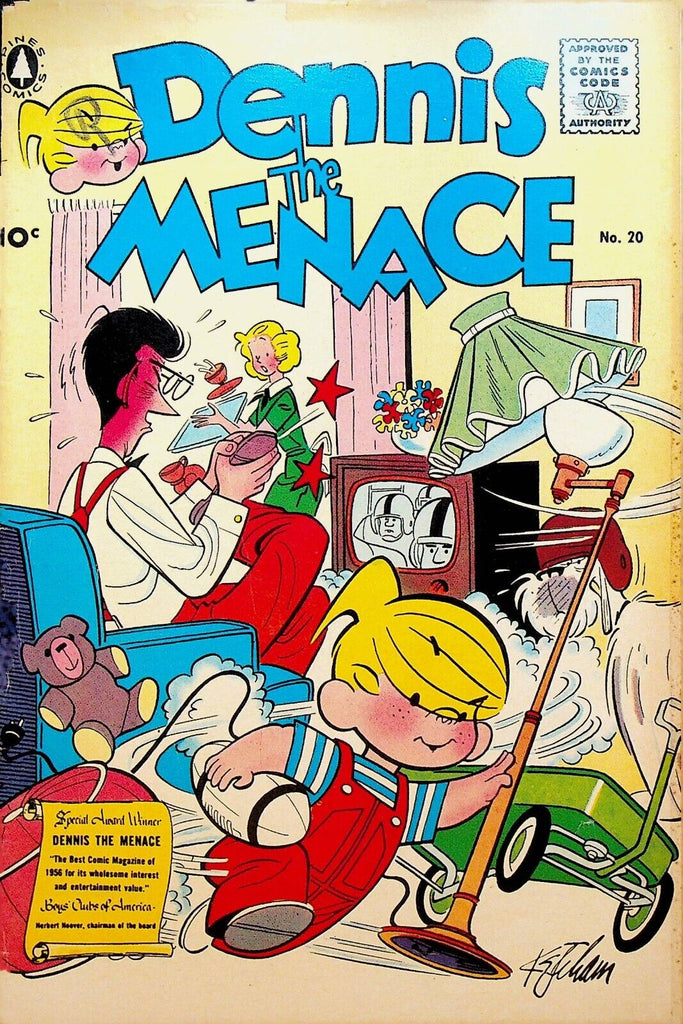 Dennis the Menace 20 Pines Comics 1957 Football in Living Room TV