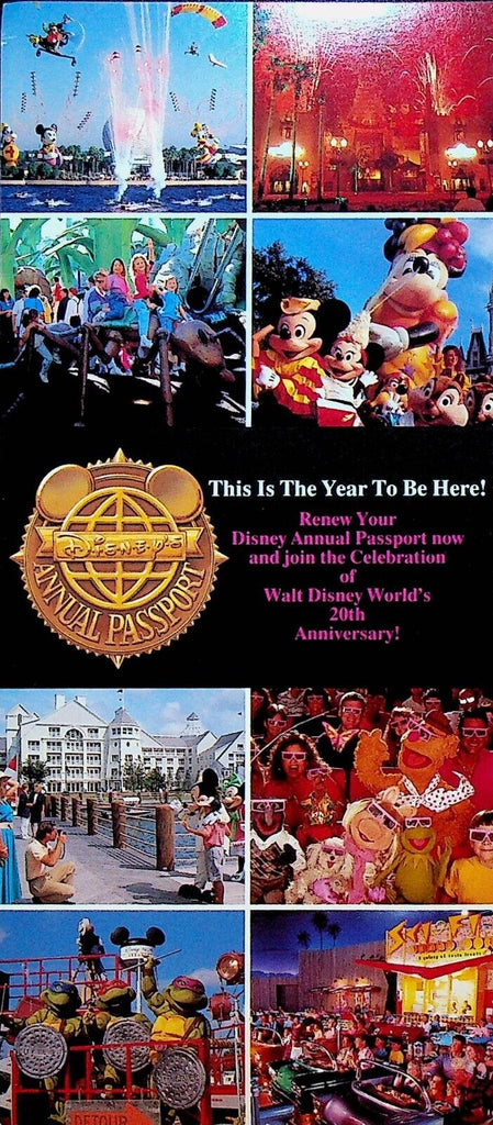 Walt Disney World 1991 This is the Year to Be Here 20th Anniversary Card