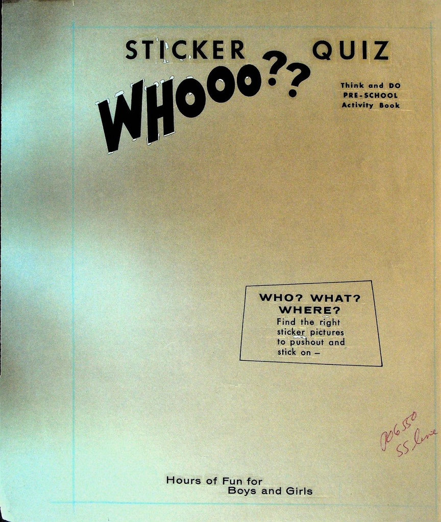 Sticker Whooo?? Quiz Activity Book Original  Front Cover