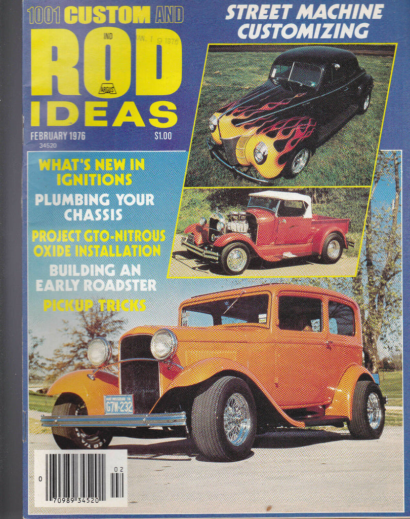 1001 Custom & Rod Ideas Magazine Early Roadster February 1976 Free US S/H