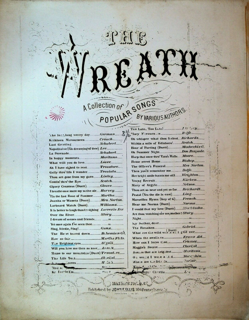 The Brightest Eyes Sheet Music The Wreath Collection of Popular Songs