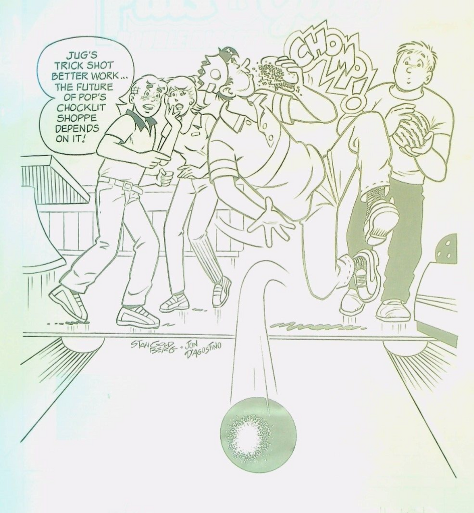 Archie's Pals n Gals Double Digest 131 Original Cover Art Stan Goldberg Bowling