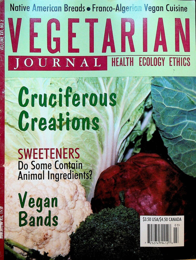 Vegetarian Journal Vol XVI #2 1997 Franco Algerian Cuisine Earth Crisis