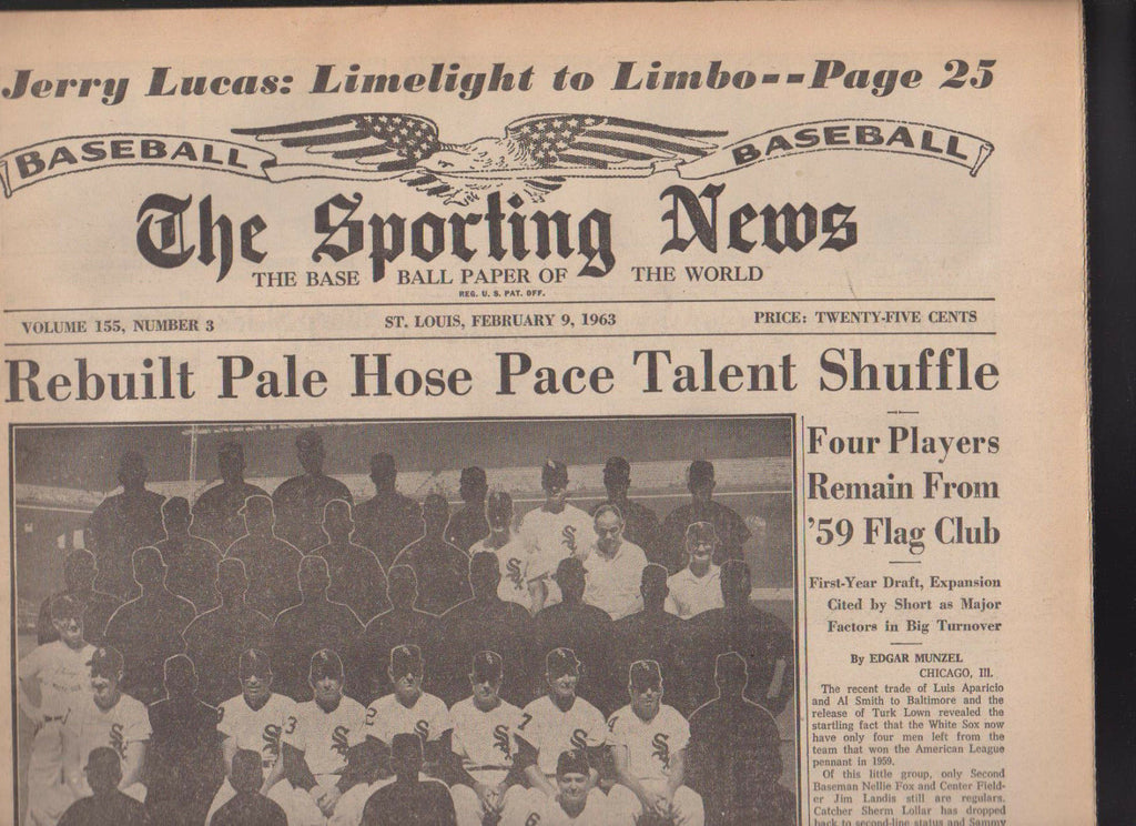 The Sporting News TSN Chicago White Sox Jerry Lucas  February 9 1963