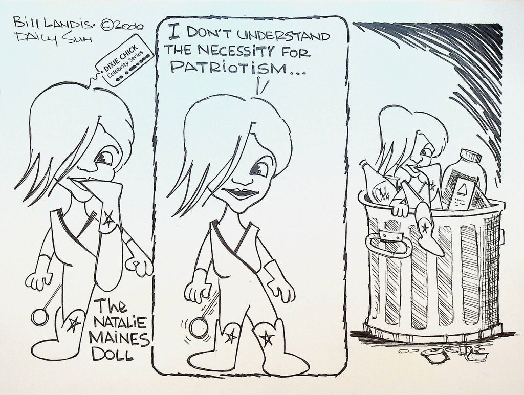Bill Landis Original Cartoon Art The Villages Daily Sun 2006 Natalie Maines