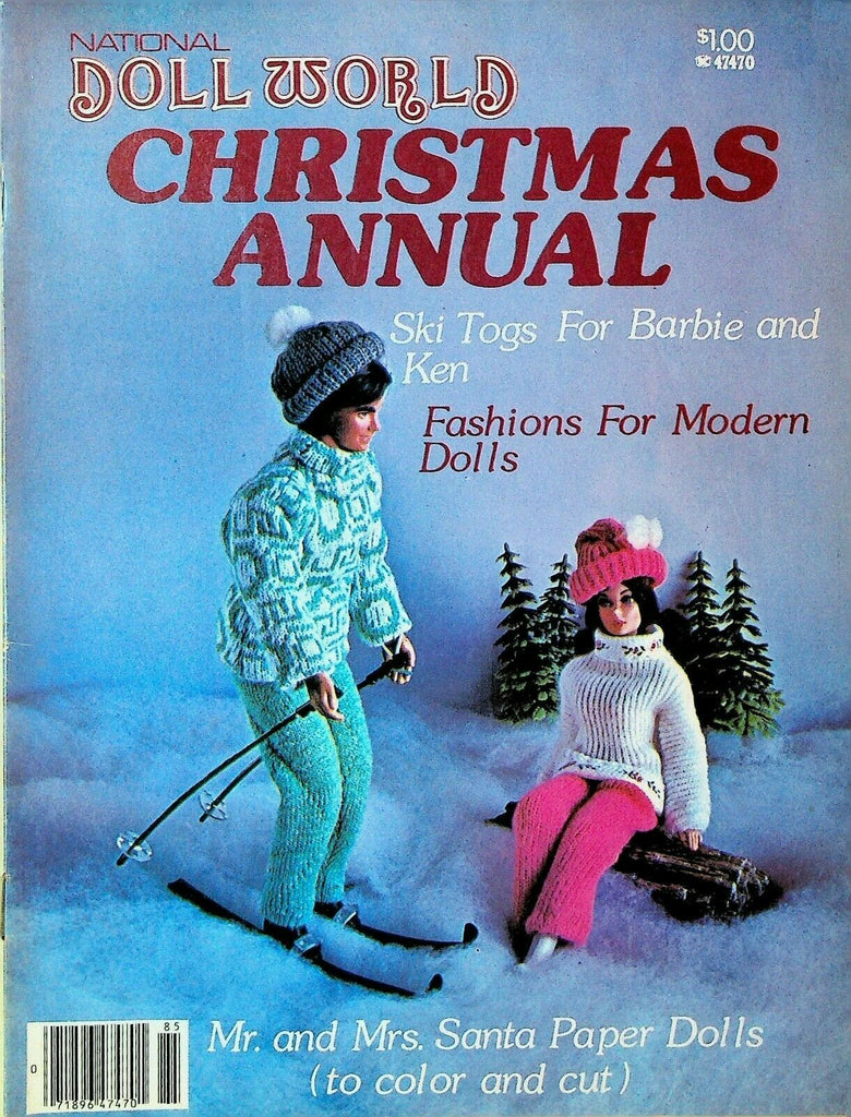 Doll World Christmas Annual Magazine Santa Claus Paper Dolls Barbie & Ken