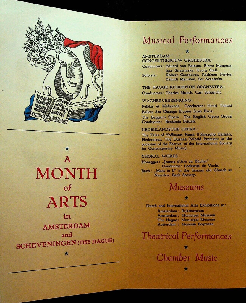 Holland Festival Brochure 1948 KLM Royal Dutch Airlines