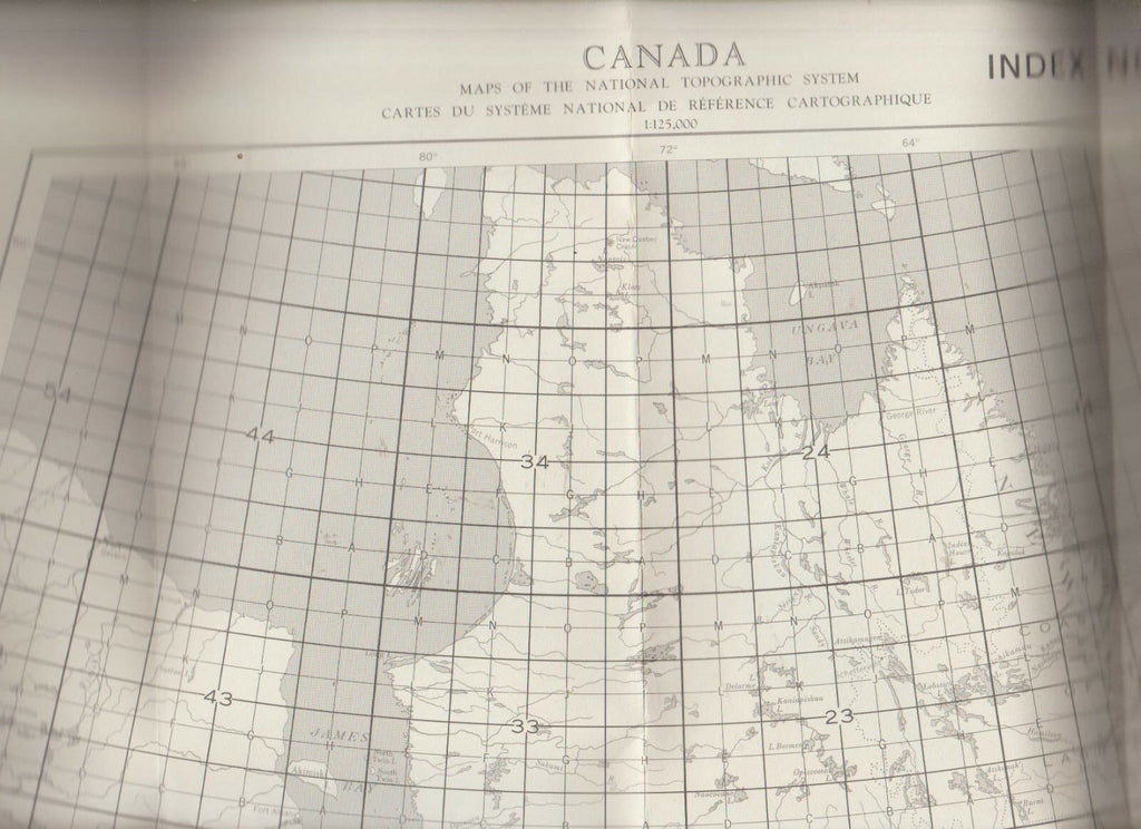 Canada Map of National Topographic System 1966 Index #23