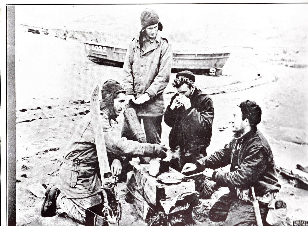 Sailors Eating on Attu Island Holtz Bay Area WWII Dispatch Photo News Service