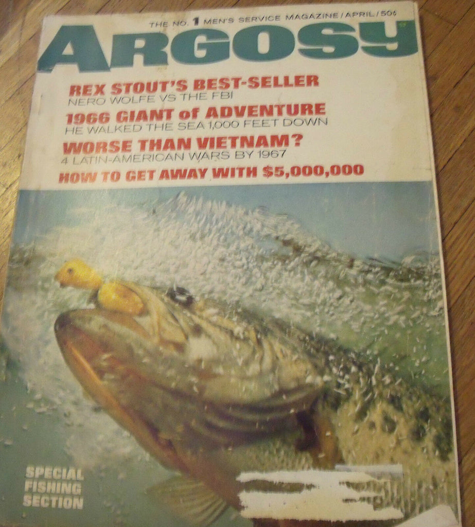 Argosy Magazine April 1966 Rex Stout Robert Travers Donald R Morris