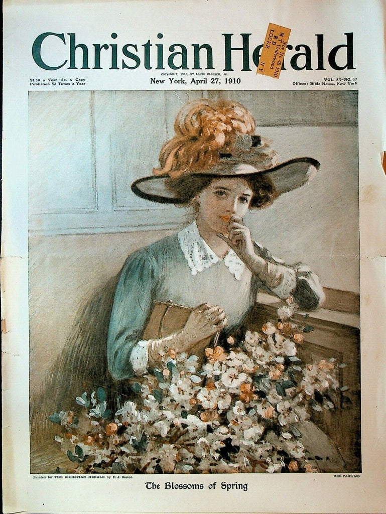 Christian Herald Magazine April 27 1910 Dwight Moody Woman's Suffrage Andes