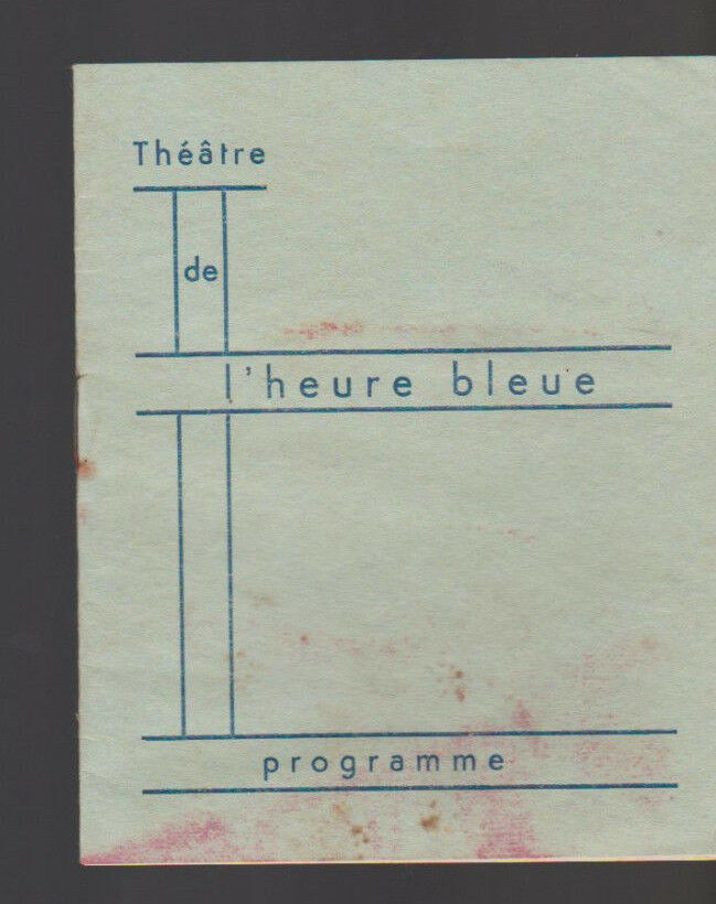 Theatre de L'Heure Bleue Program April 16 1936
