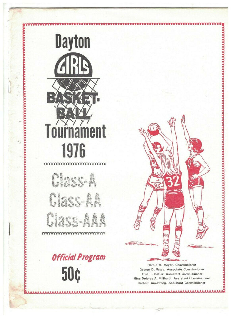 Dayton Ohio Girls Basketball Tournament Program 1976 Class A AA AAA