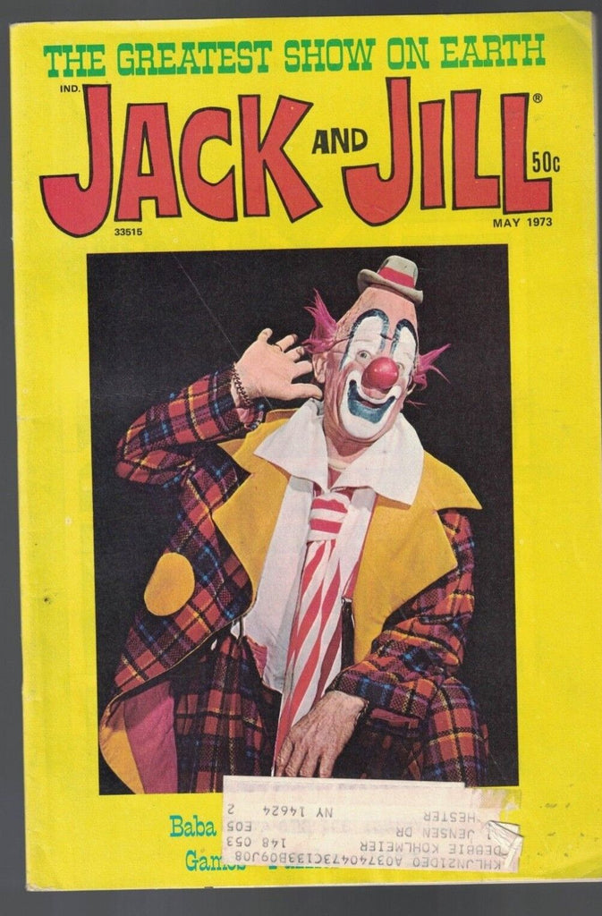Jack and Jill Magazine May 1973 Florence Nightingale Circus Clown