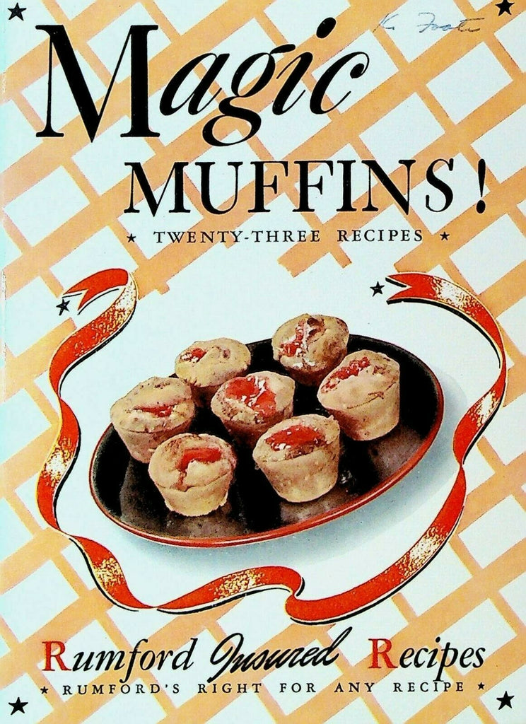 Magic Muffins Rumford Insured Recipes Book 23 Recipes 1941 Baking Powder