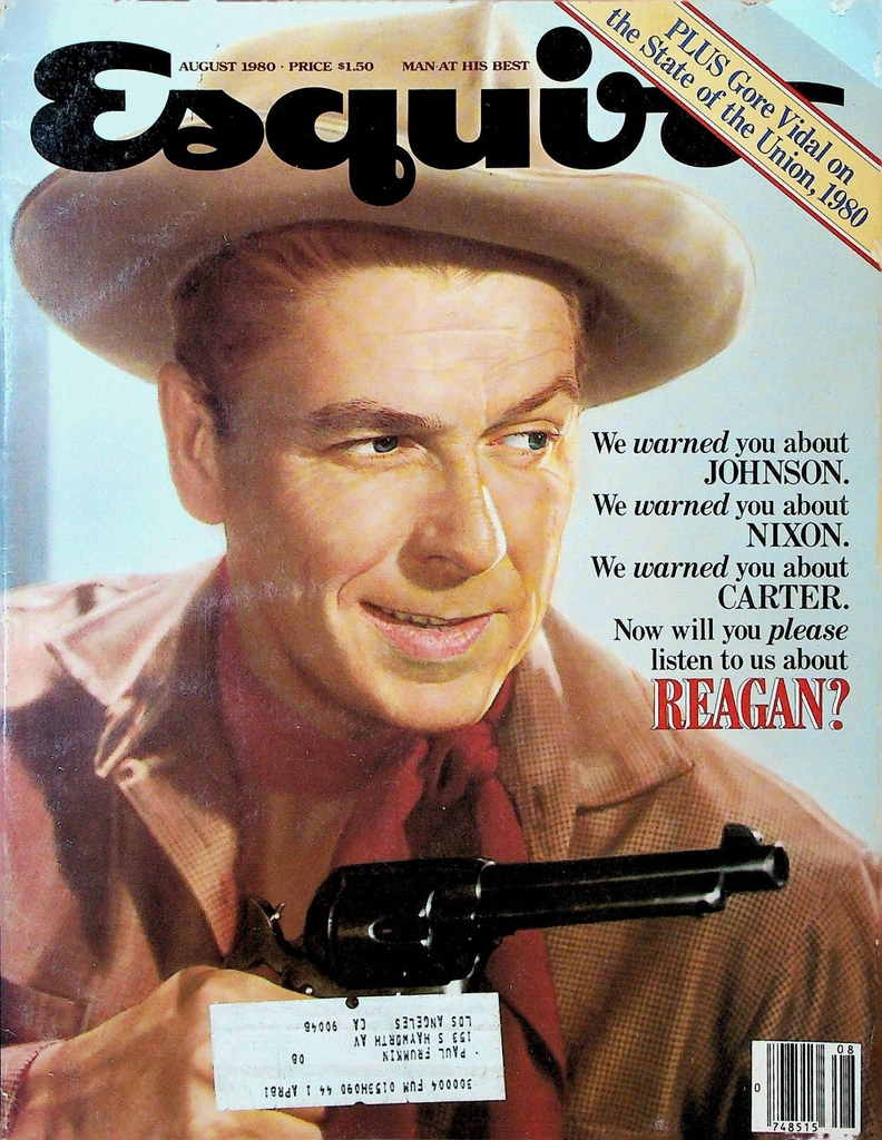 Esquire Magazine August 1980 Ronald Reagan Gore Vidal Tim O'Brien