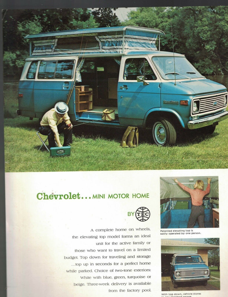 Chevrolet Mini Motor Home Brochure 1970 TEC Great Chevy Item