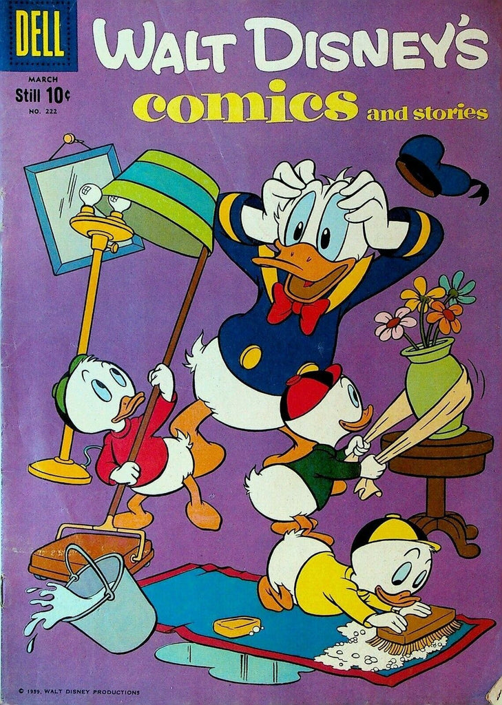 Walt Disney's Comics & Stories 222 Dell Comics 1959 Donald Duck Housecleaning