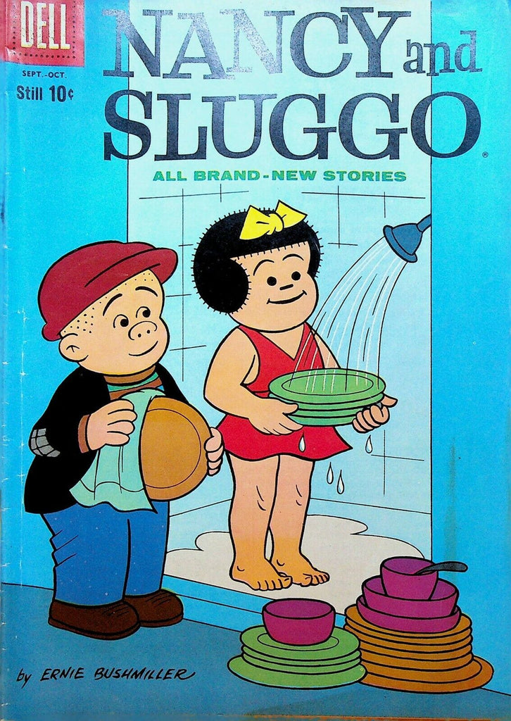 Nancy & Sluggo 178 Dell Comics 1960 Charlie Brown Peanuts Washing Dishes Shower