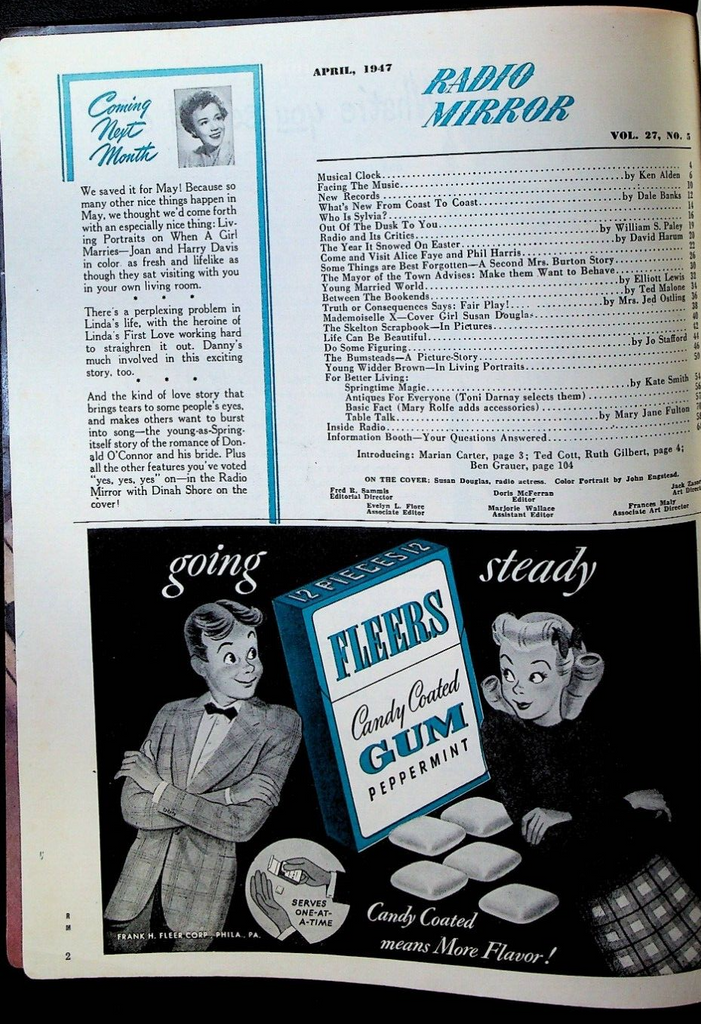 Radio Mirror April 1947 Susan Douglas Alice Faye Phil Harris Red Skelton