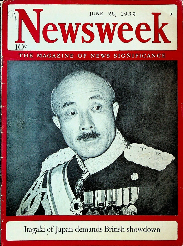 Newsweek June 26 1939 Japan Seishiro Itagaki Jehovah's Witnesses TVA