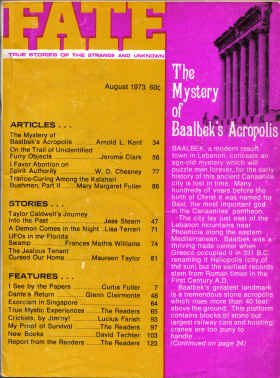 Fate Magazine, August 1973 (Volume 26, No. 8)