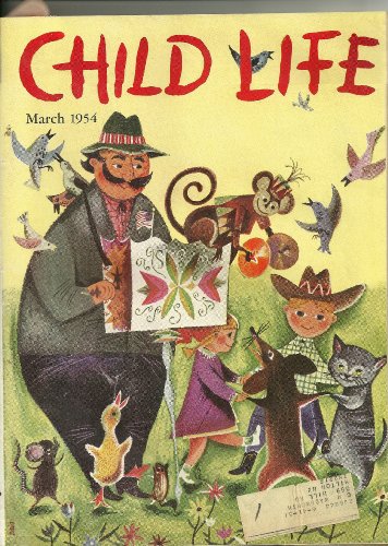 March 1954 Child Life Magazine- Hurdy Gurdy Man cover